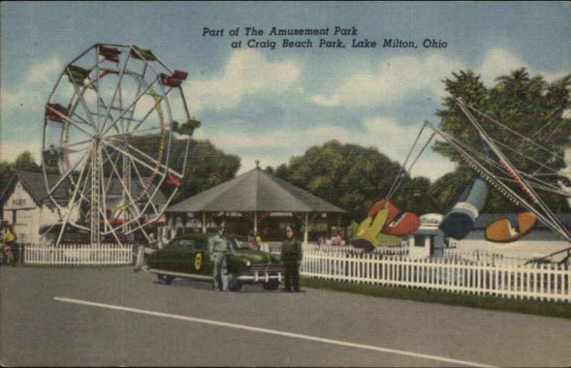 Lake Milton OH Craig Beach Amusement Park Ferris Wheel Rides NICE LINEN PC