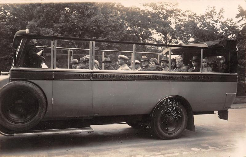 Wien Austria~Round Trip Tours~Vereinigte Wiener Autorundfahrten Oper~1920s RPPC 