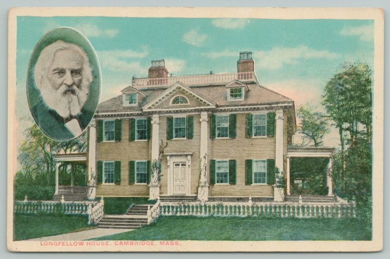 Cambridge Massachusetts~Longfellow House~1920s Postcard