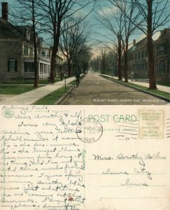 MEADVILLE PA WALNUT STREET 1920 ANTIQUE POSTCARD