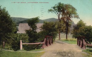 Vintage Postcard 1912 A Bit Of Road Small Bridge Jefferson Meadows Sightseeing