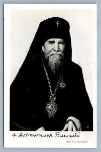 RUSSIAN ARCHBISHOP VITALII CASSVILLE NJ CHURCH VINTAGE REAL PHOTO POSTCARD RPPC