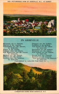 North Carolina Asheville Sunset View and Mountain Scene