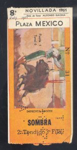 PLAZA MEXICO CITY MEXICO BULL FIGHTING VINTAGE ADVERTISING EPHEMERA