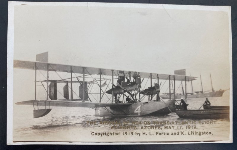 Mint USA RPPC Postcard Aviation Arrival Of Nc4 First Transatlantic Flight 1919