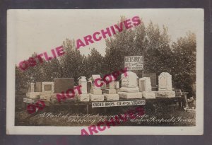 Cedar Rapids IOWA RPPC 1911 ADVERTISING Grave Markers FUNERAL Headstone KREBS