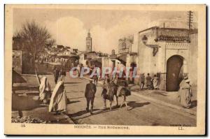 Morocco Meknes Postcard Old Street Rouamzine