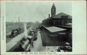 Denver Colorado CO Union Depot Railroad Train Station Depot c1910 Postcard