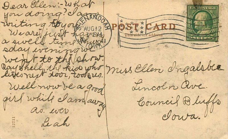Shenandoah Iowa Business District #12711 1941 Postcard 21-10255