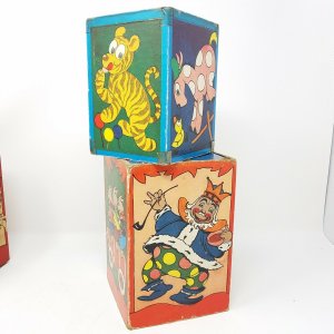 Vintage Nesting Toy Blocks 1930's Kids Stacking Musical with Original Box