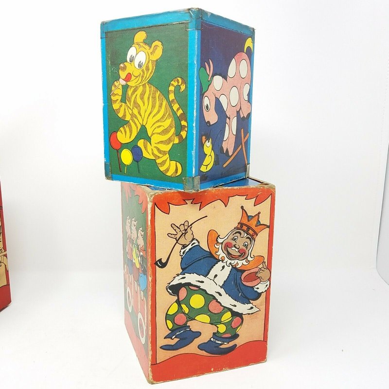 Vintage Nesting Toy Blocks 1930's Kids Stacking Musical with Original Box