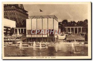 Postcard Old Paris 1937 International Exhibition Pavilion Sweden Eiffel Tower