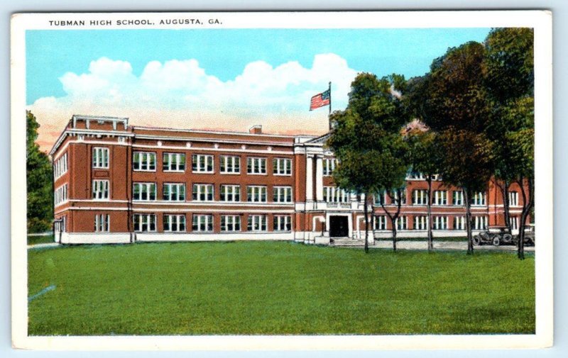 AUGUSTA, Georgia GA ~ TUBMAN HIGH SCHOOL ca 1920s  Postcard