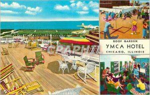 Postcard Modern Roof Garden YMCA Hotel Chicago Illinois