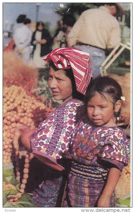 Indian Woman and little girl, Guatemala, Central America, 40-60s