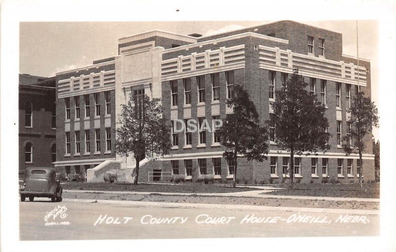 C94/ O'neill Nebraska Ne Real Photo RPPC Postcard c40s Holt County Court House