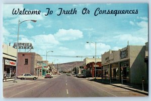 Truth Or Consequences New Mexico NM Postcard Welcome Broadway Looking East 1960