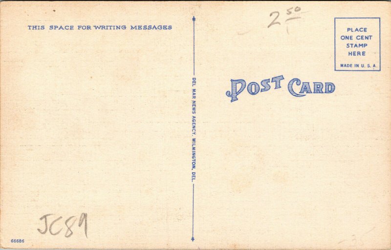 Vtg 1930s Old Swedish Church Swedes Wilmington Delaware Unused Linen Postcard