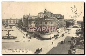 Old Postcard Allees de Tourny Bordeaux Cours du XXX Juillet