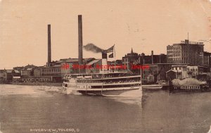 OH, Toledo, Ohio, River View, Steamboat, 1910 PM, Progressive News Pub