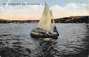 Cuban Bum Boat Havana Cuba 1915 postcard