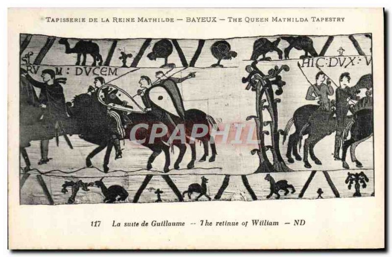 Old Postcard Tapestry of Queen Mathilde Bayeux The following Guillaume