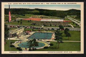 Legion Pool Civic Auditorium Kingsport TN Post Card  5138