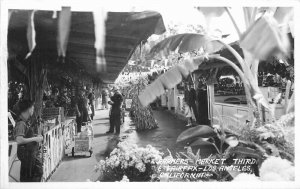 Los Angeles California Farmer's Market 1940s RPPC Photo Postcard 21-8890