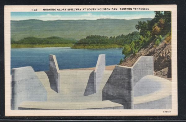 Tennessee colour PC Morning Glory Spillway S Holston Dam, unused