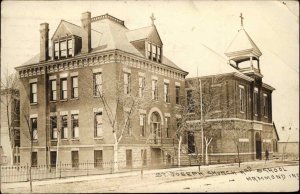 Hammond IN St. Joseph Church & School c1910 Real Photo Postcard