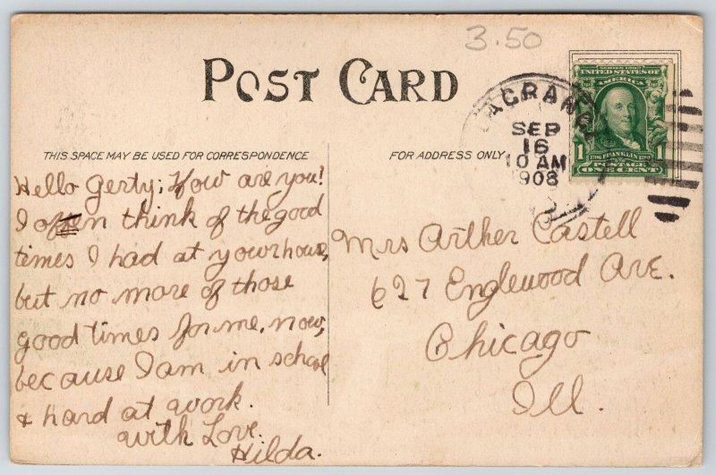 Lagrange Indiana~Court House & Grounds~c1910 Postcard