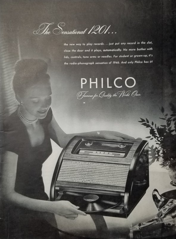 1946 Philco Ad B & W Single Page LIFE Magazine   EXL10038