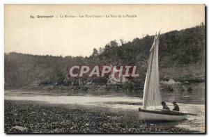 Quimper Old Postcard The river Vire The Short The jump from the maid (boat)