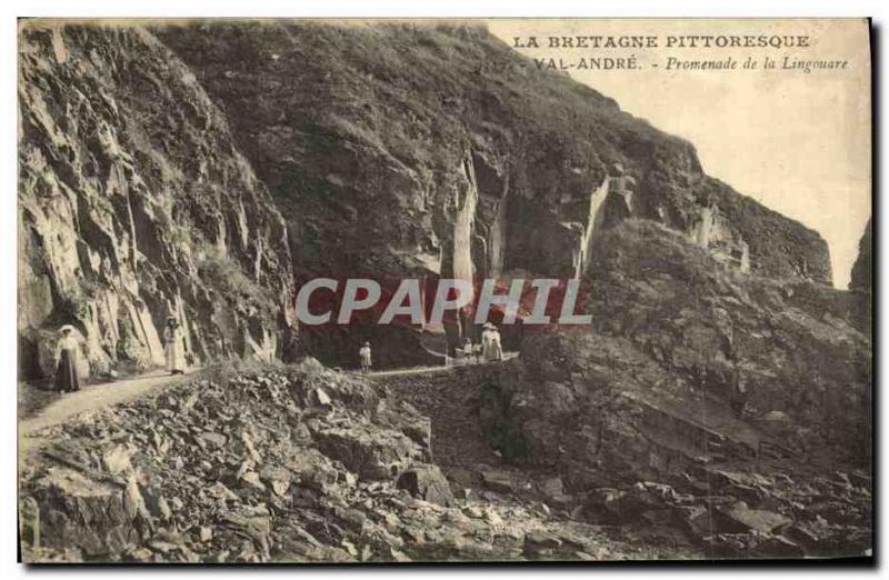 Postcard Old Val Andre Promenade Lingouare