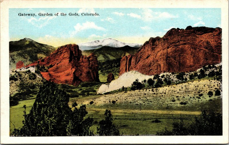 Vtg Gateway Kissing Camels Pikes Peak Garden Of The Gods Colorado CO Postcard