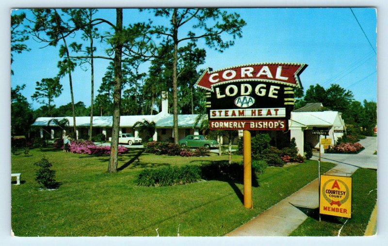 JACKSONVILLE, FL Florida ~ CORAL LODGE  c1950s Cars  Roadside  Postcard