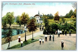 1910 Birds Eye View Zoo Washington Park Milwaukee Wisconsin WI Vintage Postcard