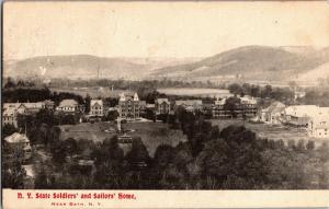 Aerial State Soldiers and Sailors Home Near Bath NY c1912 Vintage Postcard Q22