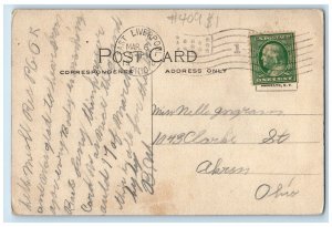 1910 U.S. Post Office Exterior Building East Liverpool Ohio OH Vintage Postcard 