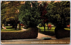 1912 Entrance To Stockley Gardens Norfolk Virginia VA Posted Postcard