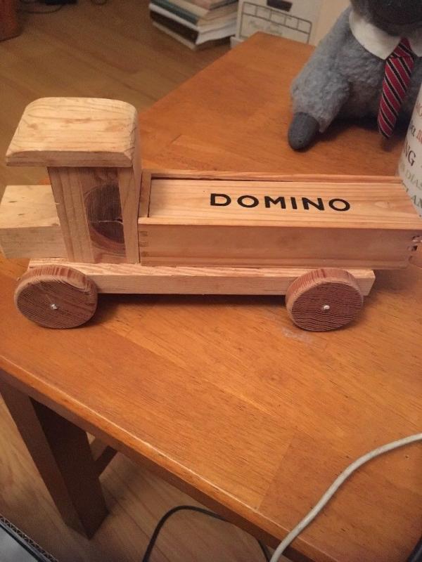  Folk Art Primitive Wood Truck /Domino Case Made by CARL KOROKNAY Camarillo CA