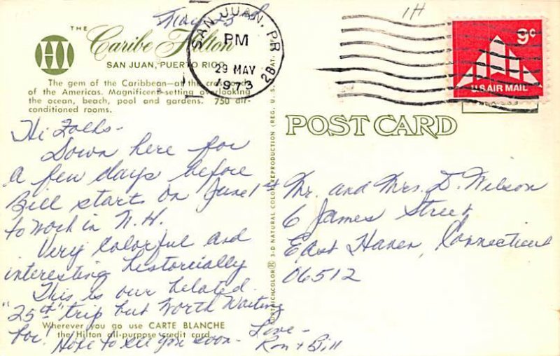Caribe Hilton Puerto Rico 1973 