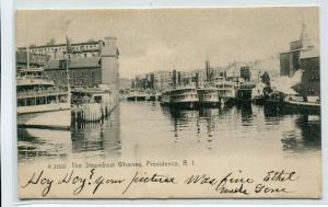 Steamer Steamboat Wharves Providence Rhode Island 1906 postcard