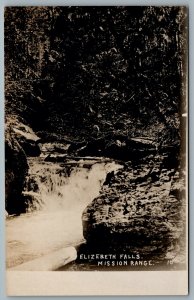 Postcard RPPC c1910s Lake County MT Elizabeth Falls Mission Range Mountains