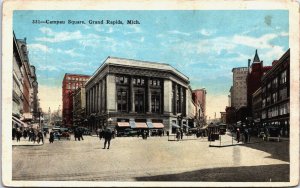 Campau Square Grand Rapids Michigan Vintage Postcard C125