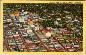 Postcard AERIAL VIEW SCENE Fresno California CA AM0769