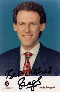 Andy Steggall TV Sports Presenter Hand Signed Meridian Cast Card Photo