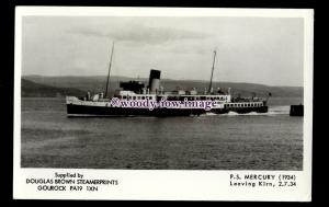 f1320 - Scottish Paddle Steamer - Mercury , built 1934 - postcard