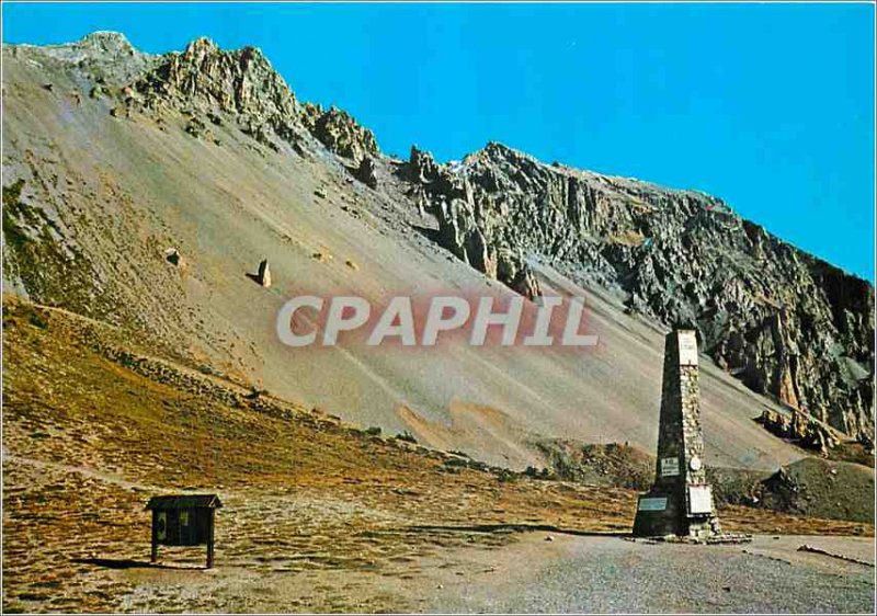 Postcard Modern Col Izoard 2360m Summit Pass the Stele