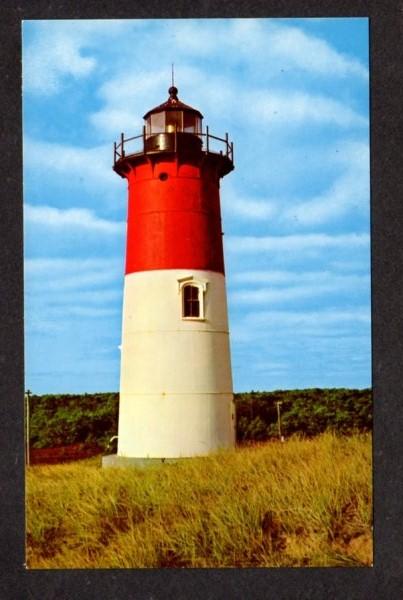 MA Nauset Lighthouse Light EASTHAM MASS Massachusetts Postcard Cape Cod PC